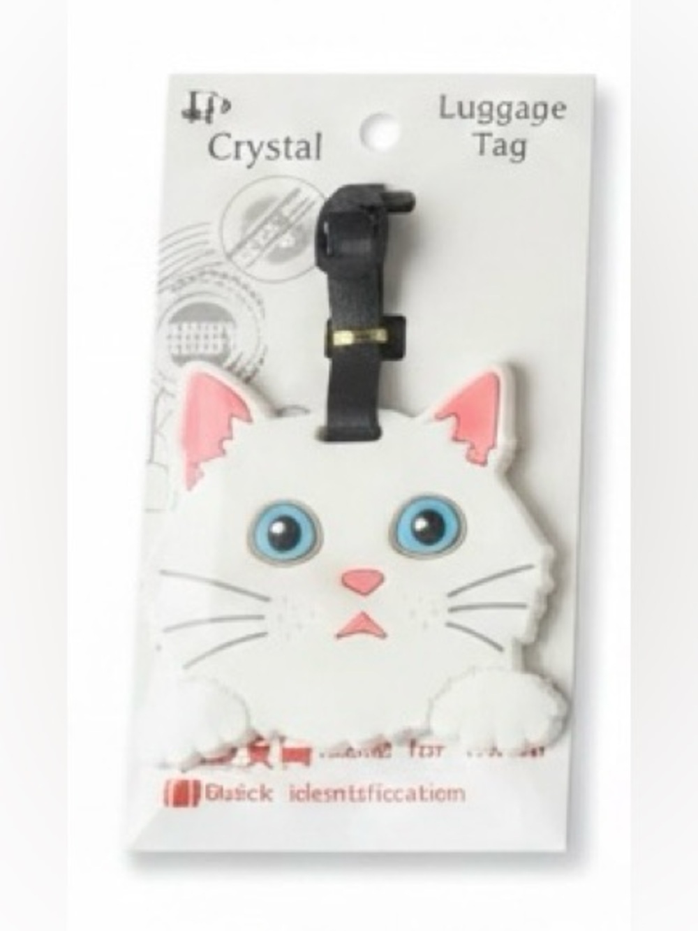 NWT Kids Rubber Luggage Tag Cat Kitten Unisex Durable Travel Vacation‎ School